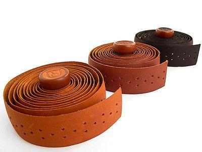 CLEARANCE! - Velo Orange Leather Handlebar tape BROWN with wooden bar end  plugs - Top Quality